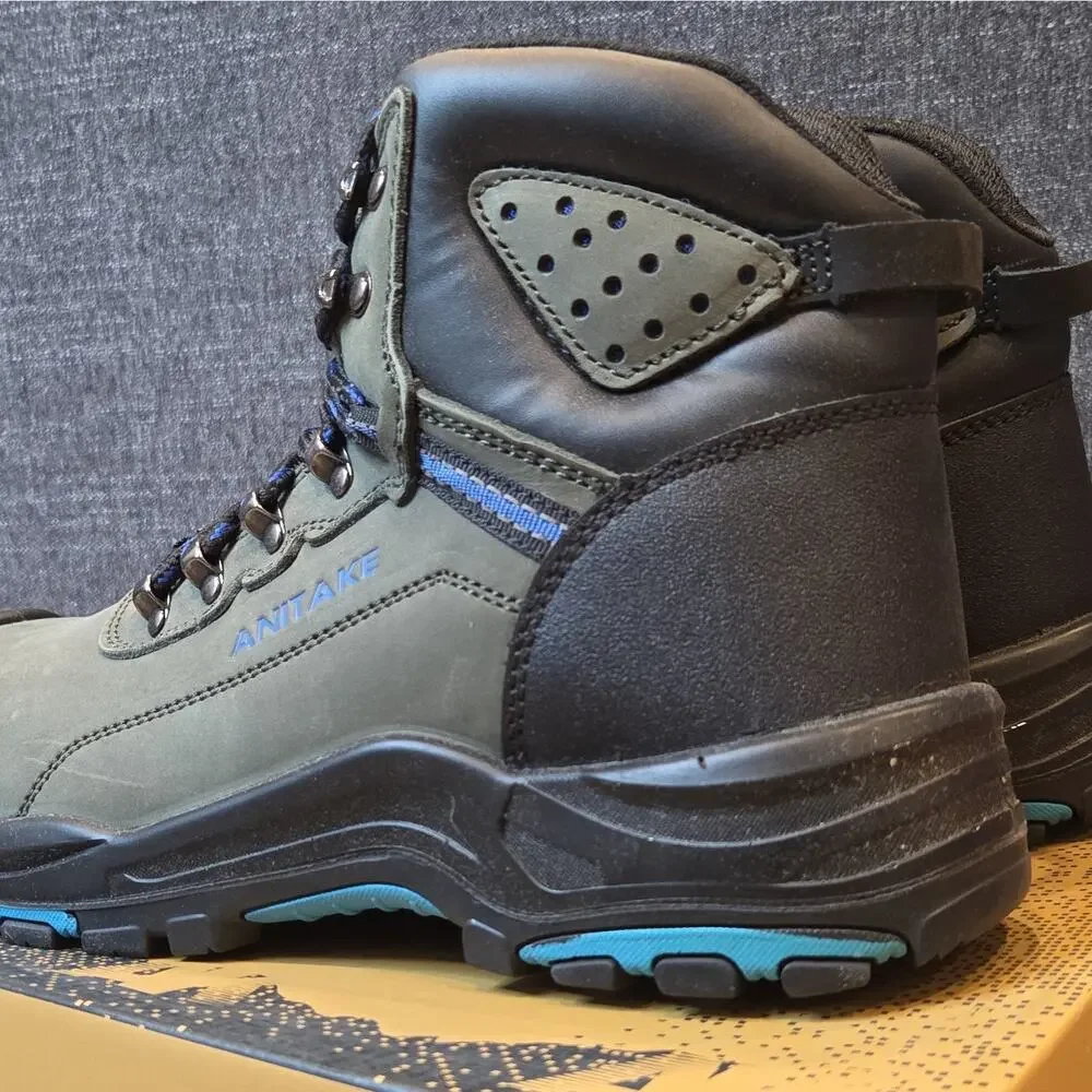 AK Anitake Steel Toe Work Boots Gray Men's Size 12 Slip & Oil Resistant Safety